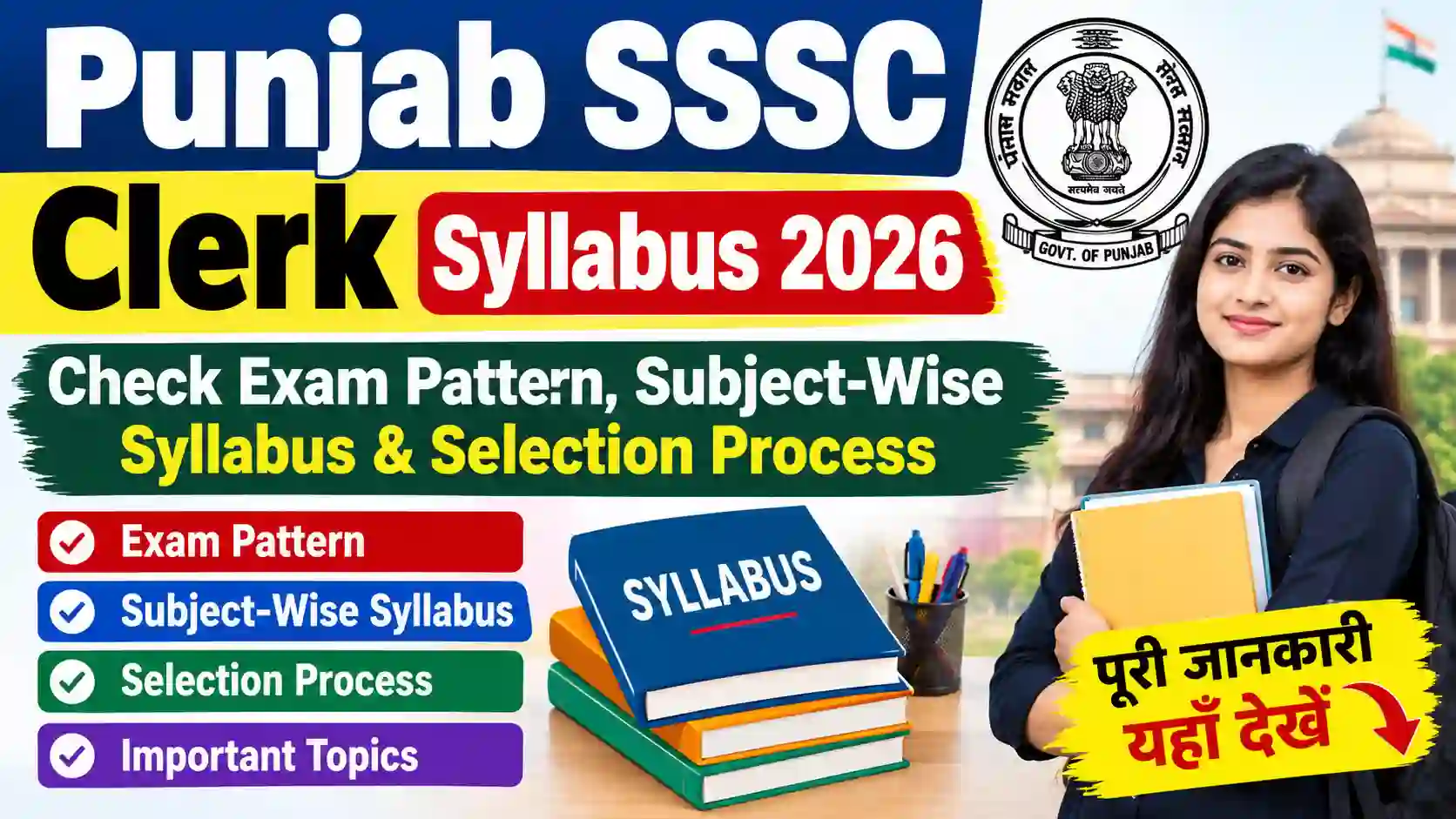 Punjab SSSC Clerk Syllabus 2026: Check Exam Pattern, Subject-Wise Syllabus & Selection Process