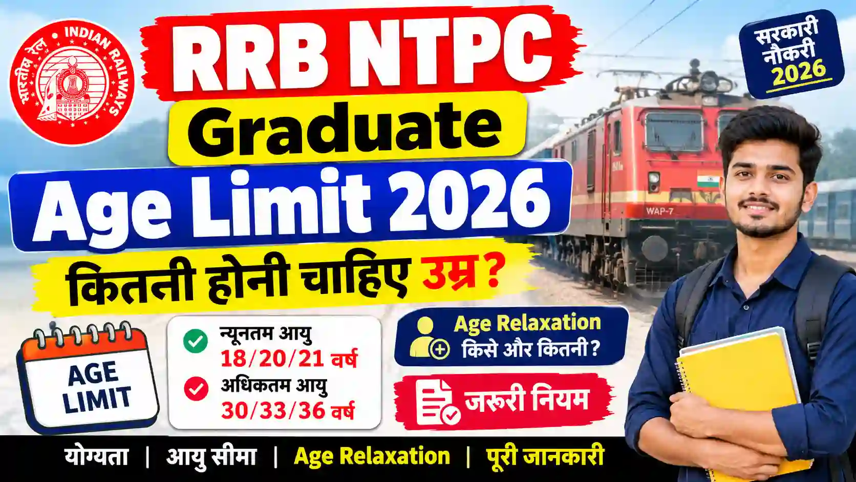 RRB NTPC Graduate Age Limit 2026: कितनी होनी चाहिए उम्र? जानें न्यूनतम-अधिकतम आयु सीमा, Age Relaxation और जरूरी नियम